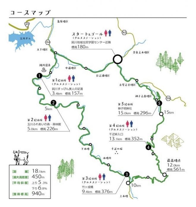 鈍川渓谷グルメマラソン地図