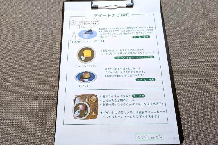 和田産地　スイーツメニュー