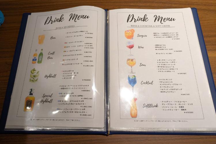 ウーノ ドリンクメニュー